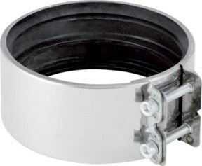 Geberit Übergangsspannverbinder DN 90 aus Edelstahl in Silber - Bild 1