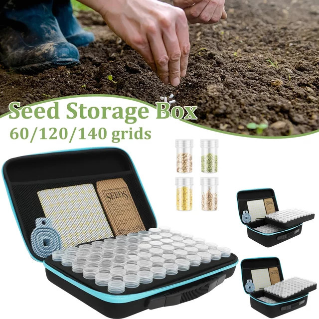 Willstar Samen-Organizer Box mit 60 bis 140 Fächern inklusive Pinzette, Trichter und Aufklebern zur Aufbewahrung von Saatgut für dein Gartenzubehör - Bild 1