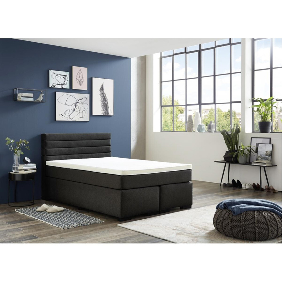 Boxspringbett Kokomo Anthrazit mit Federkern Liegefläche B: 140 cm, L: 200 cm - Bild 5