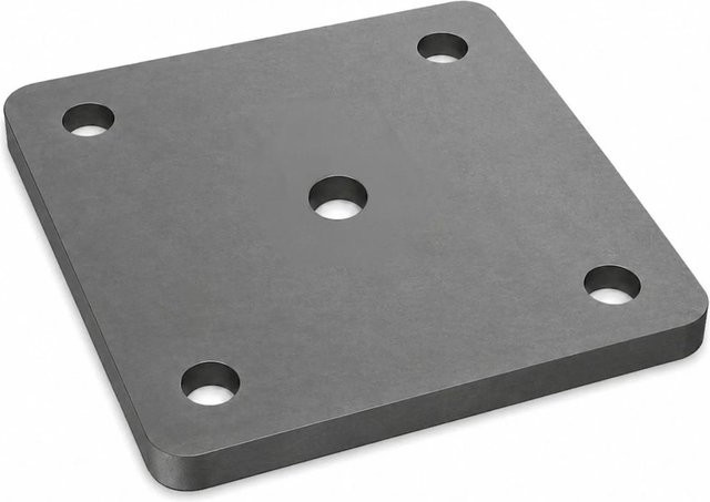 SO-TECH Anschweißplatte aus Stahl Q235 in Schwarz, B/T/H: 12,5 x 12,5 x 0,6 cm - Bild 1