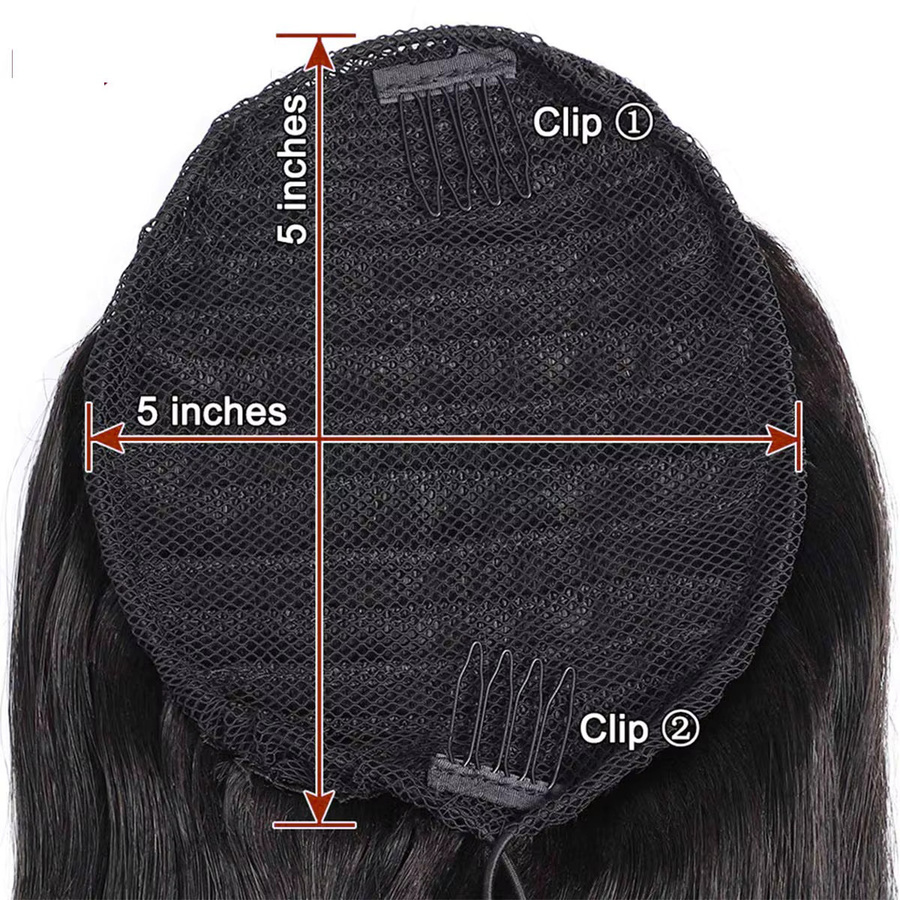 Dula A Hair Body Wave Pferdeschwanz, Clip-in-Haarverlängerung, Schwarz, Damen - Bild 3