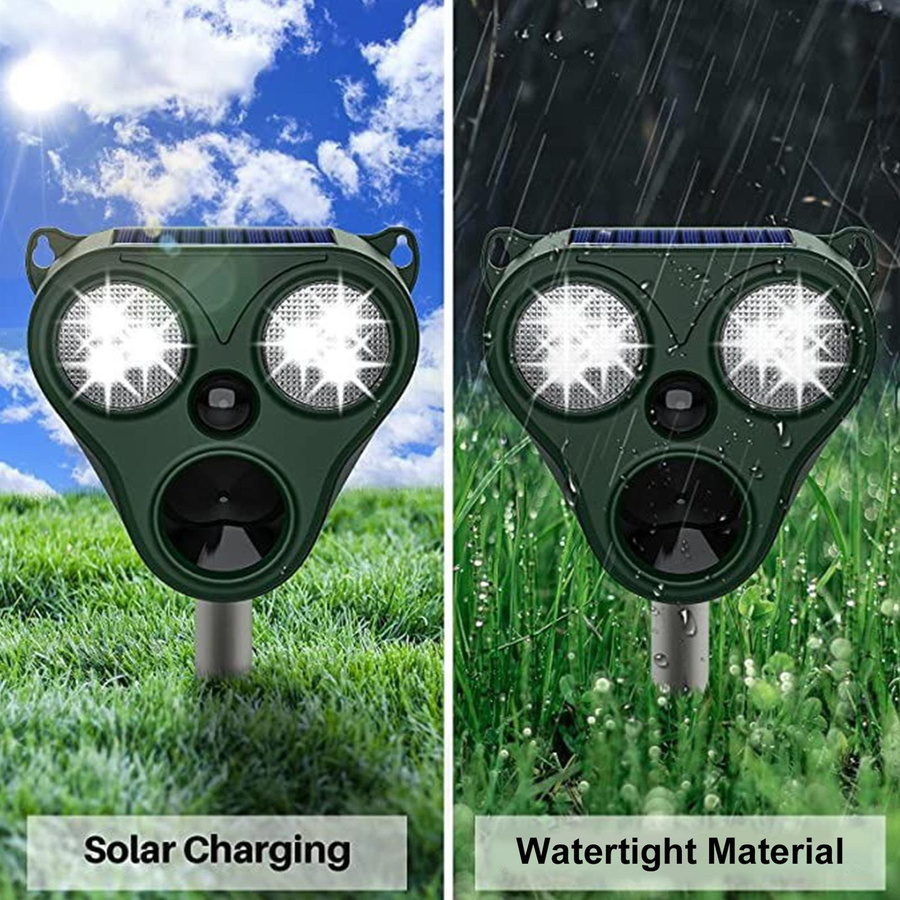 Solarbetriebene Ultraschall-Tierabwehr mit Infrarotsensor und 5 Modi, IP66 wasserdicht für den Außenbereich - Bild 8