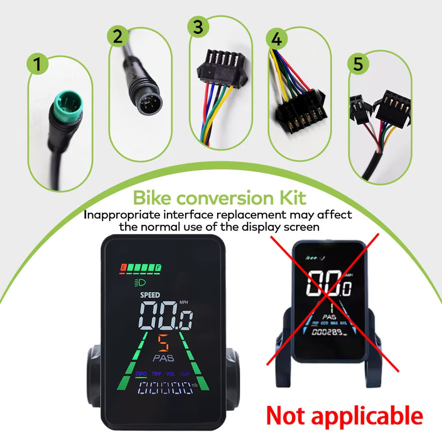 Haytrix E-Bike Display L5 UART2 Tachometer mit Geschwindigkeitssteuerung in Schwarz - Bild 3