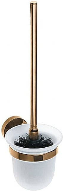 BORAL WC-Bürstengarnitur mit Glasbehälter aus Messing in Gold Kupfer poliert, B/T/H: 9,5 x 36 x 14 cm - Bild 1