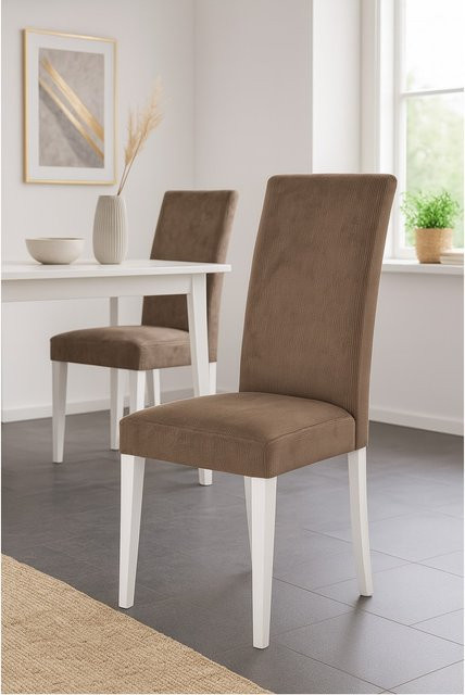 Möbel direkt online Esszimmerstuhl Stella Set aus Buchenholz in Weiß - Bild 1