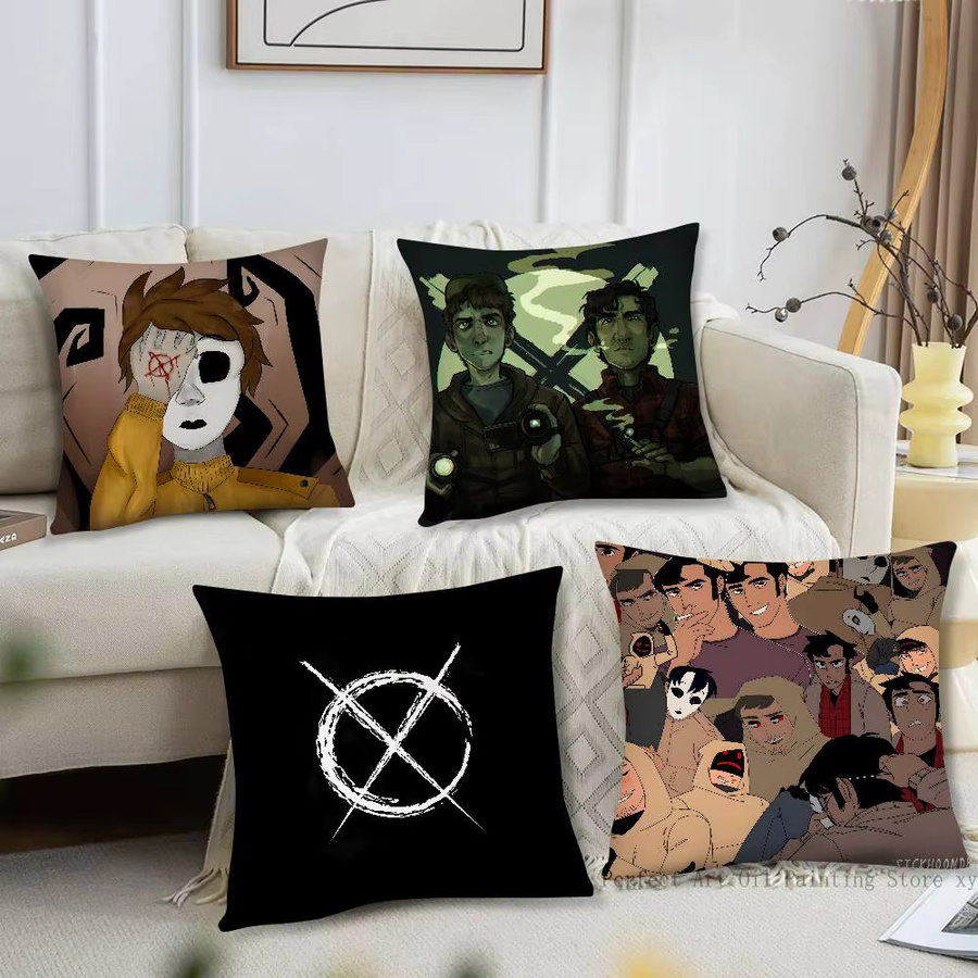Kayou Horror-Kurzfilm Kissenbezug M-Marble H-Hornets, quadratischer Kissenbezug in Schwarz, B/T/H: 40 x 40 x 40 cm - Bild 2