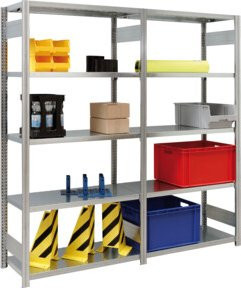Regalwerk BERT-Lagerregal Stecksystem verzinkt grau H x B x T: 300 x 128,5 x 30 cm - Bild 1