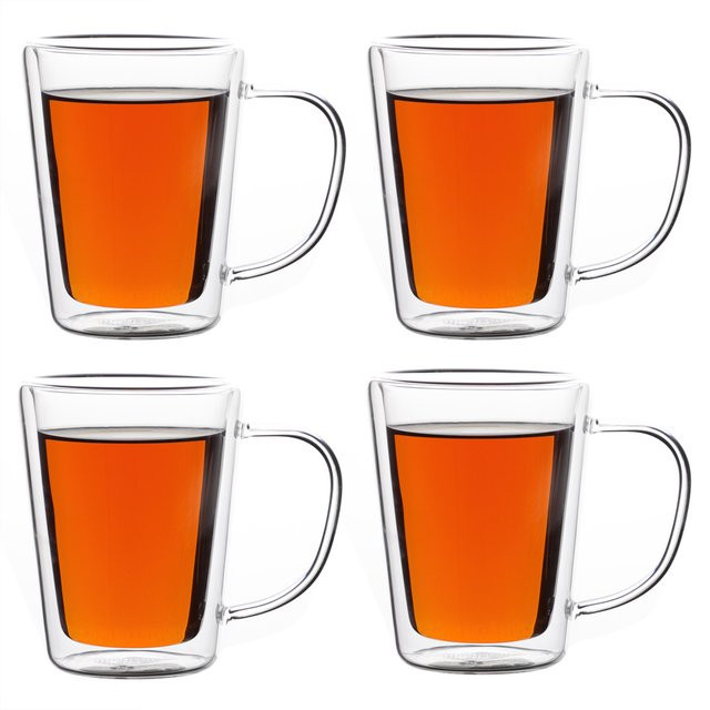 MONZANA 4er-Set doppelwandige Teegläser, transparent, 250 ml pro Glas - Bild 1