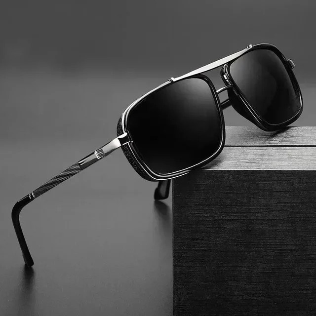 kkjoy Sonnenbrille, quadrat, Vollrand, schwarz, polarisiert, Herren - Bild 1