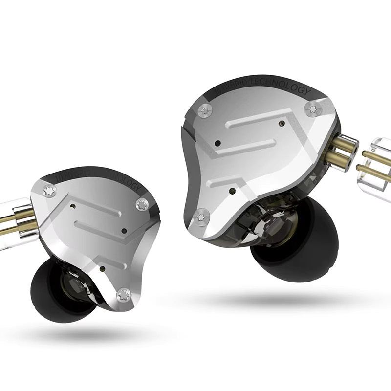KZ ZS10 Pro In-Ear-Monitor Hybrid-Kopfhörer mit 4BA + 1DD Treibern in Blau und Silber - Bild 1
