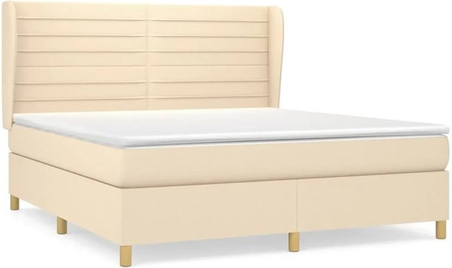 vidaXL Boxspringbett Hybrid mit Matratze und Kopfteil, Beige, B/T/H: 180 x 200 cm - Bild 1