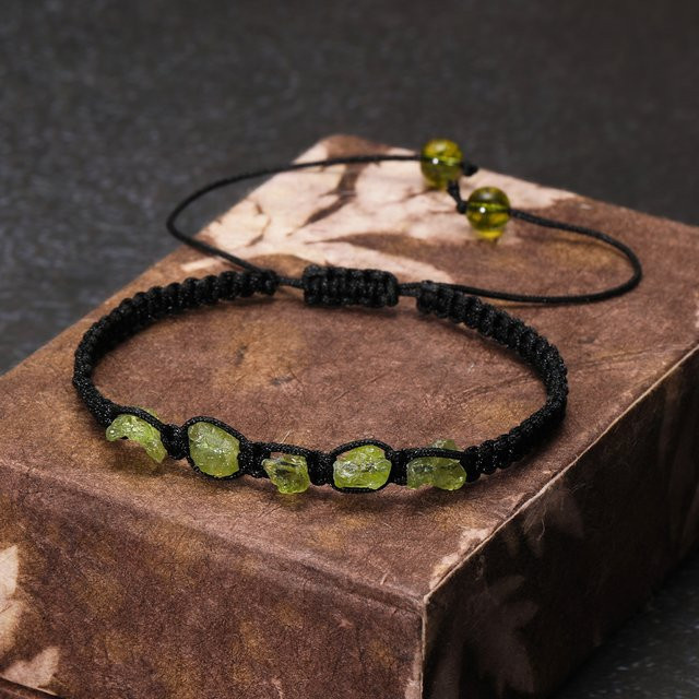 SANSWL Armband, Peridot, Perle, Kristall, Schwarz, Unisex - Bild 1