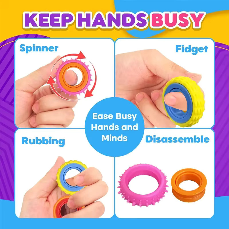 XDR Rotierender Fidget-Ring, Sensorischer Fingerspinner, Unisex - Bild 3