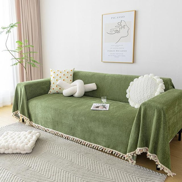 Staubdichter Sofabezug in Grün, rutschfeste Kissenmatte aus Polyester für dein Sofa, B/B: 45 x 45 cm - Bild 1