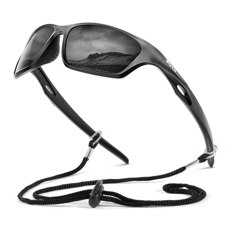 Scvcn Sportsonnenbrille, Unisex, Vollrand, Schwarz, Kunststoff - Bild 7