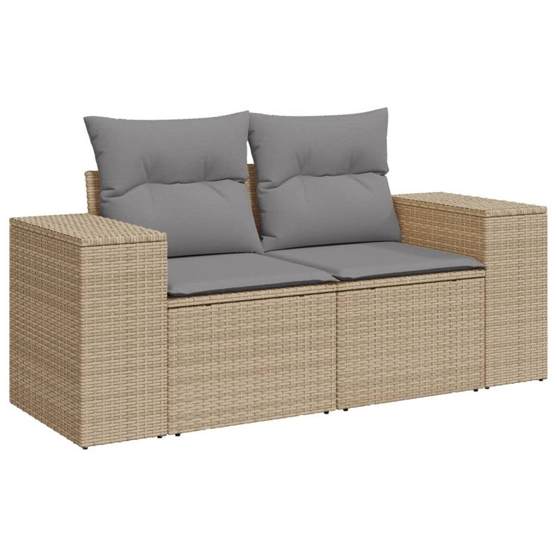 Vidaxl Gartenmöbel-Set aus Polyrattan mit 6 Teilen und Kissen in Beige - Bild 3