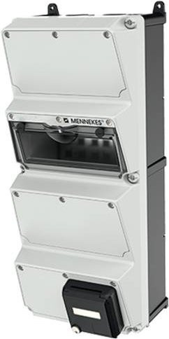 Mennekes 25405 Multimedia-Verteiler für Ethernet/LAN aus Edelstahl, B/T/H: 52,0 x 22,5 x 10,0 cm - Bild 1
