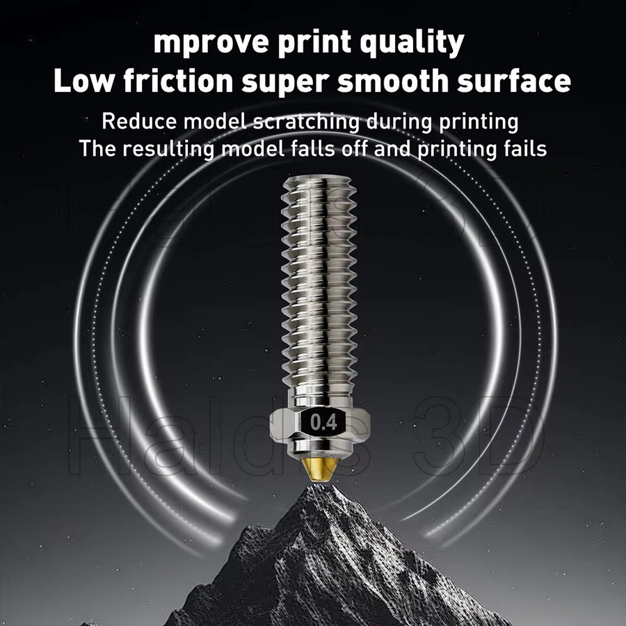 YUNSN 3D V6 Volcano Düsen Set aus gehärtetem Stahl und Bimetall in Gold DLC für FDM 3D Drucker Ersatzteile (0,4mm / 0,6mm / 0,8mm) - Bild 2