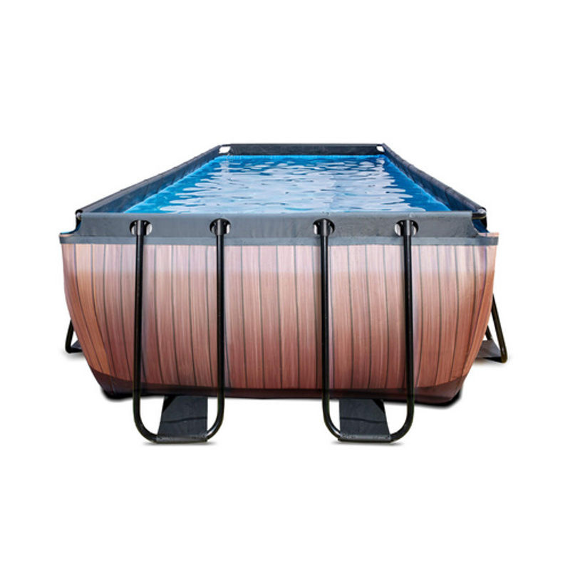 EXIT Toys Wood Pool rechteckiges Aufstellbecken in Braun mit Sandfilterpumpe, B/T/H: 250 x 540 x 122 cm - Bild 2