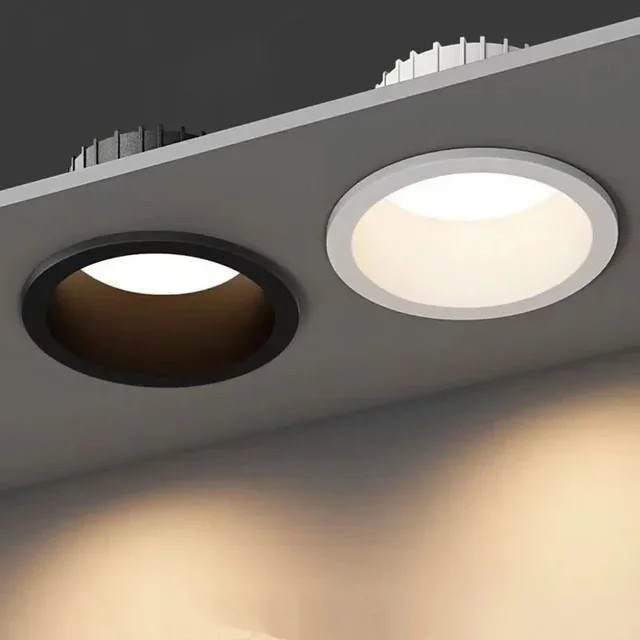 JOYINLED LED-Einbaustrahler rund, 10 W, Schwarz und Weiß, blendfrei für Decke, Küche und Schlafzimmer - Bild 1