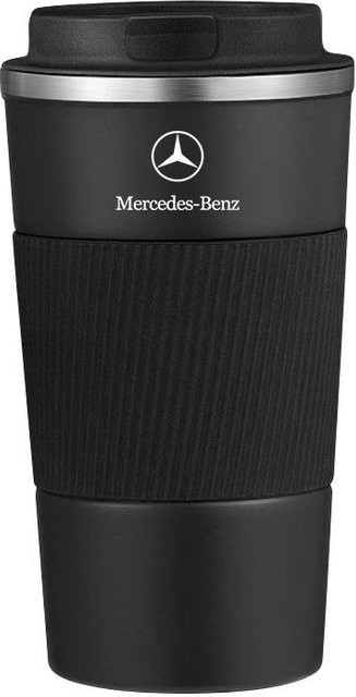 Mercedes-Benz Thermobecher aus Edelstahl in Schwarz für Kaffee und Heißgetränke - Bild 1