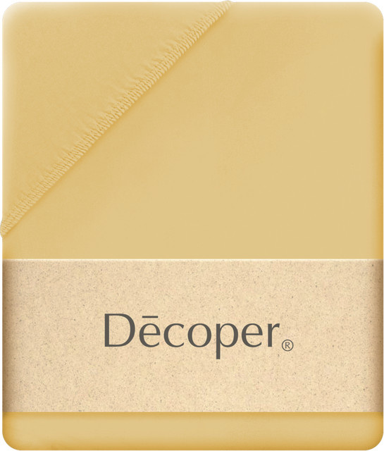 Decoper Mako-Feinjersey Spannbettlaken aus 100% Baumwolle, Farbe: Senf, B/L: 180 x 200 cm - Bild 1