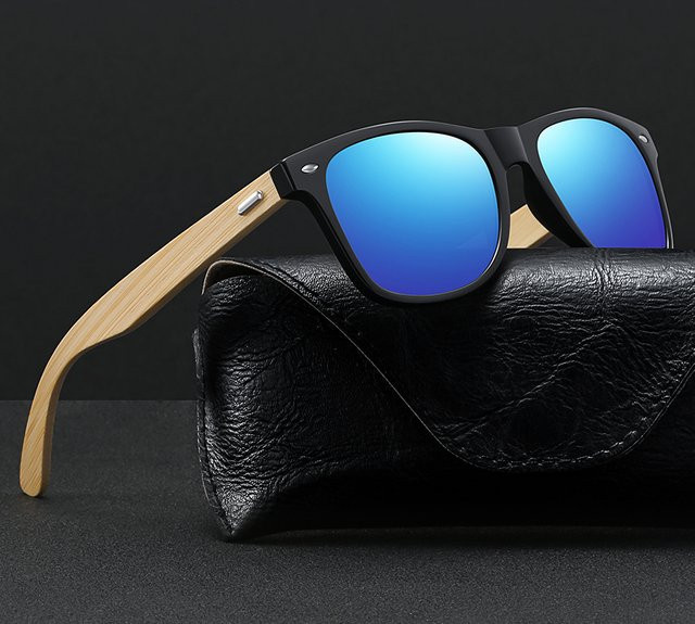 WSZ Sonnenbrille, Bambusholz, Vollrand, Square, Unisex, schwarz - Bild 1