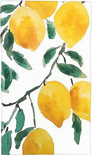Creative Man Gesichtstuch aus Baumwolle mit gelbem Zitronen-Aquarell-Design, schnelltrocknend, B: 30 cm, H: 60 cm - Bild 1