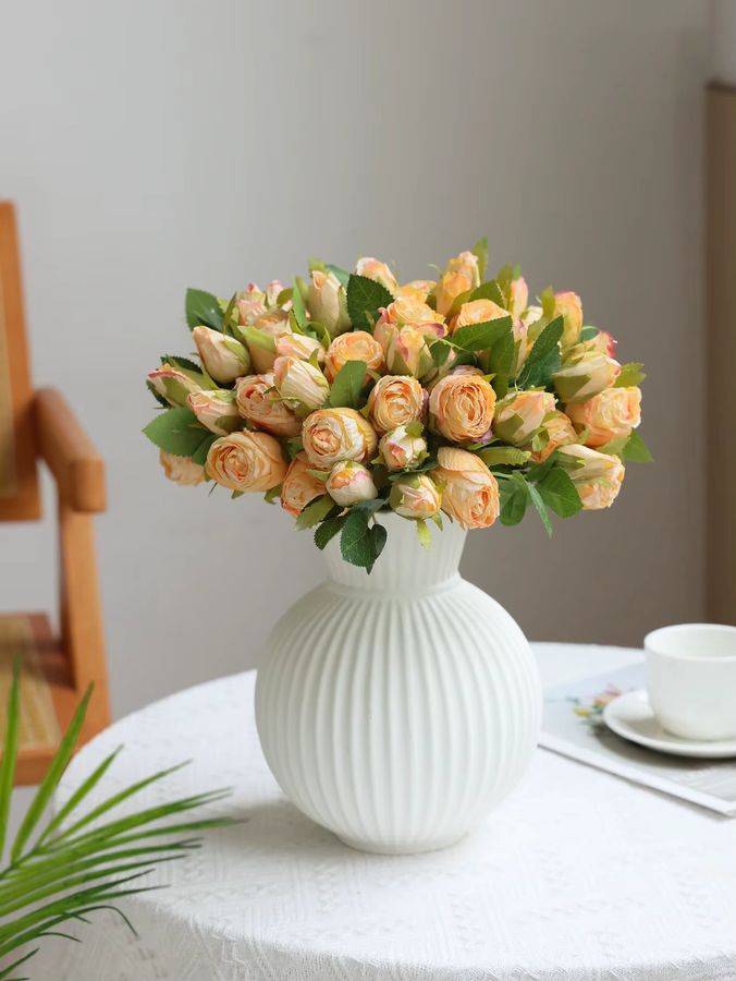 WQNJIN Rosen Bouquet aus künstlichen Blumen in Blau, 12 Stück, minimalistische Dekoration - Bild 1