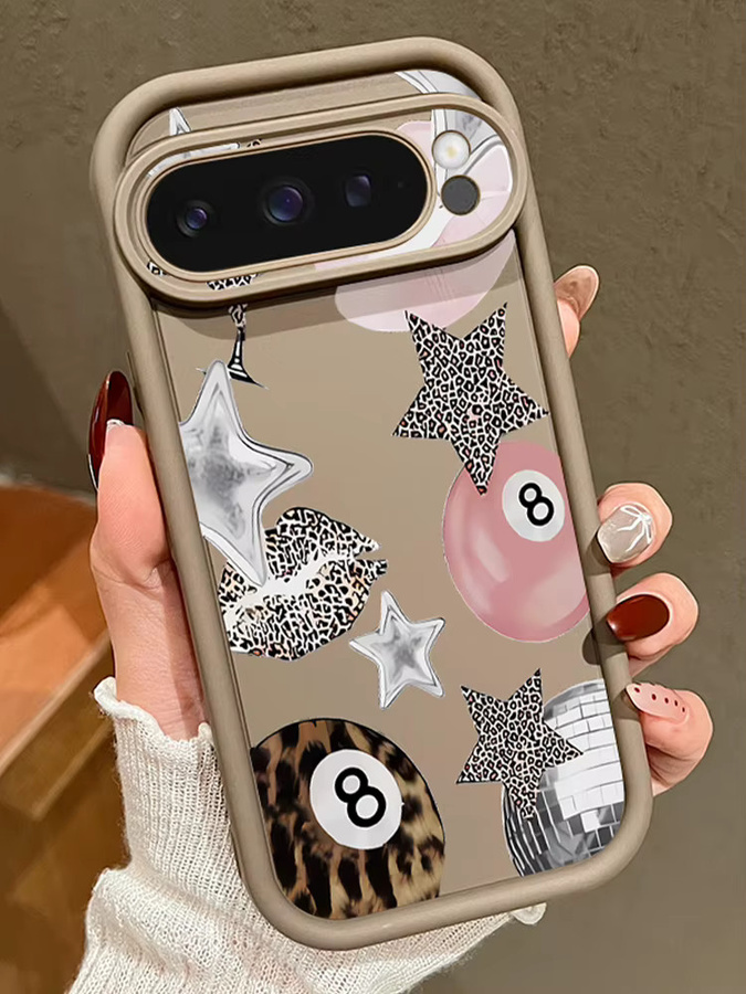 Stoßfeste Silikon-Telefonhülle mit Kristallkugel-Druck für Google Pixel 8 Pro, 9 Pro und 10 Pro XL in Schwarz/Mehrfarbig - Bild 3