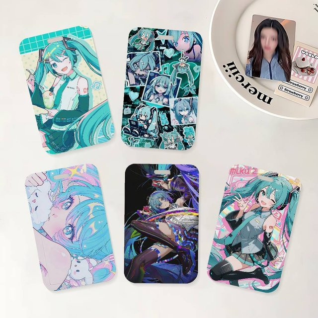 Bilibili Hatsune Miku Ausweishalter mit Umhängeband aus Kunststoff in Multicolour für Büro und Schule - Bild 1