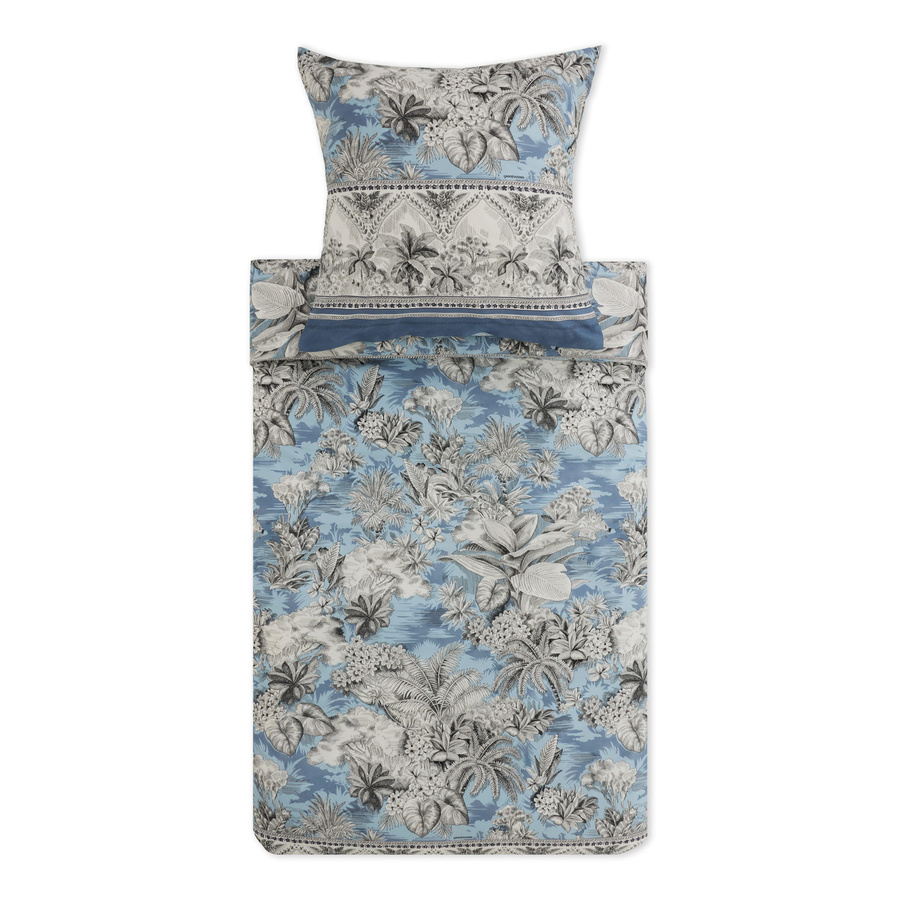 Bassetti Satin Bettwäsche BOBOLI Mako-Satin mit floralem Design in Hellblau - Bild 1