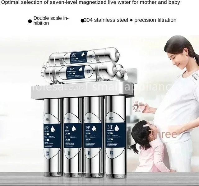 XMSJ Siebenstufiger Trinkwasser Reiniger aus Edelstahl mit Ultrafiltration und Magnetisierung in Silber - Bild 1