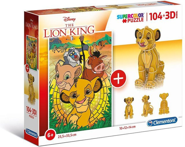 Clementoni SuperColor König der Löwen 3D, Puzzle, 104 Teile, ab 6 Jahre - Bild 1