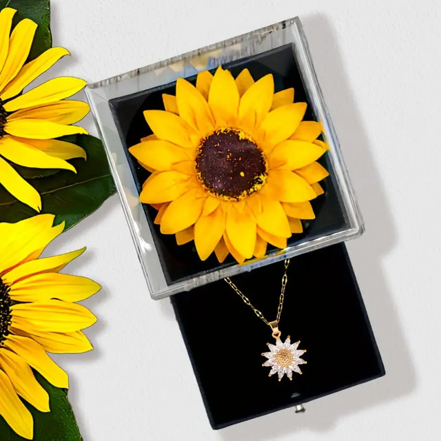 Sonnenblumen-Halskette, Gold - Bild 1