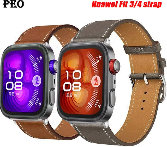 Uhrenarmband Leder, Schmetterlingsschnalle, Huawei Watch Fit 3 - Bild 1