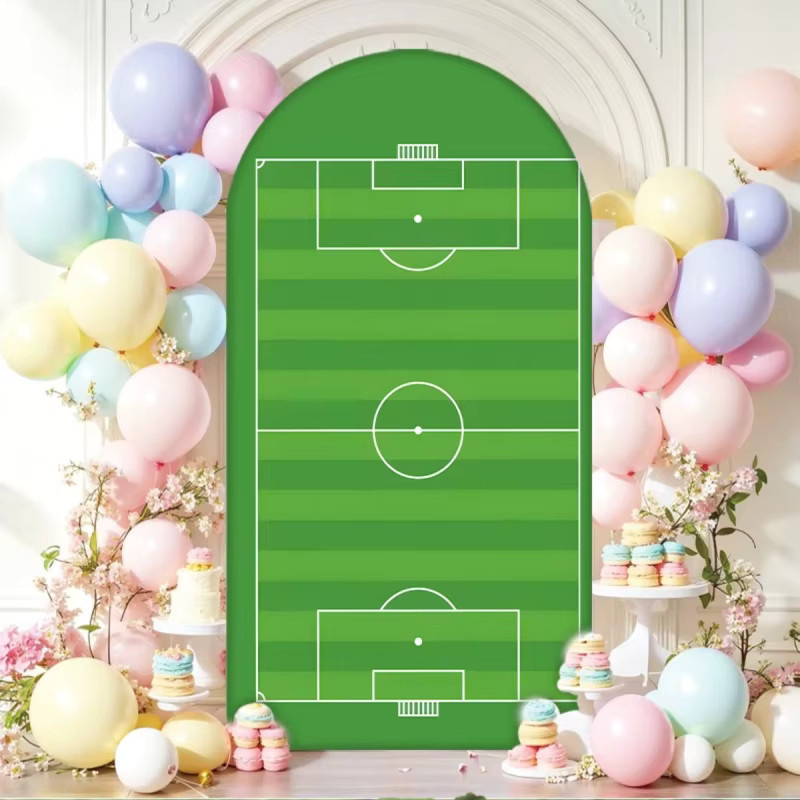 VIKAMA Fußball Fotografie-Hintergrund mit Bogen-Design für Partydekoration, Mehrfarbig, B/H: 120 x 50 cm - Bild 4