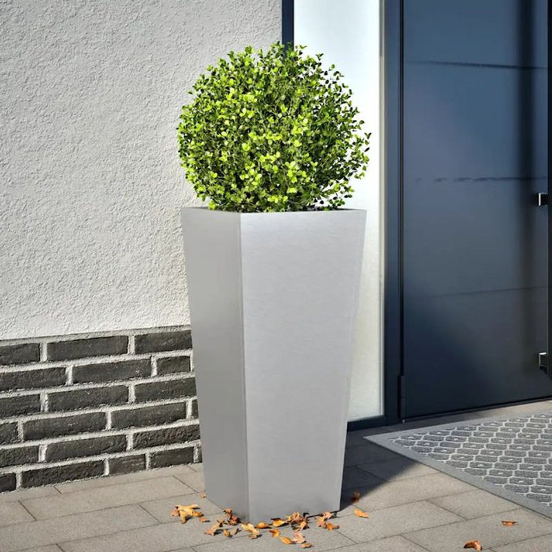 Vidaxl Pflanzkübel aus Metall in Silber Grau, quadratisch, B/T/H: 35 x 35 x 75 cm - Bild 1
