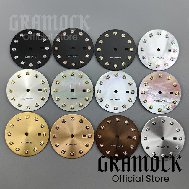 GRAMOCK Uhrenersatzteil, Zifferblatt, 24,5 mm, Damen, Diamant - Bild 1