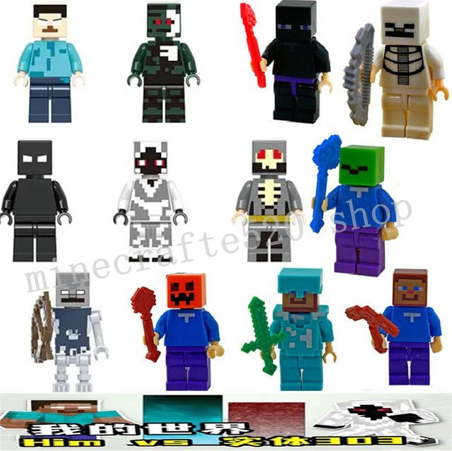GAGAGIRL Minecraft Bausteine Set mit 6 Figuren und Zubehör, Mehrfarbig, DIY Zusammenbaubares Set für Kinder ab 6 Jahren - Bild 1