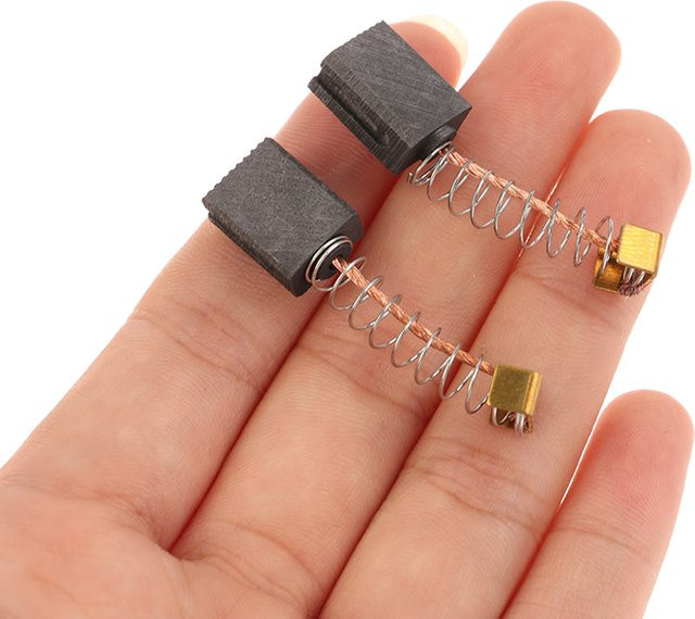 2er-Set Kohlebürsten aus Carbon für Parkside PBH 1500 A1, Maße: 6 x 10 x 14 mm, Farbe: Schwarz - Bild 1
