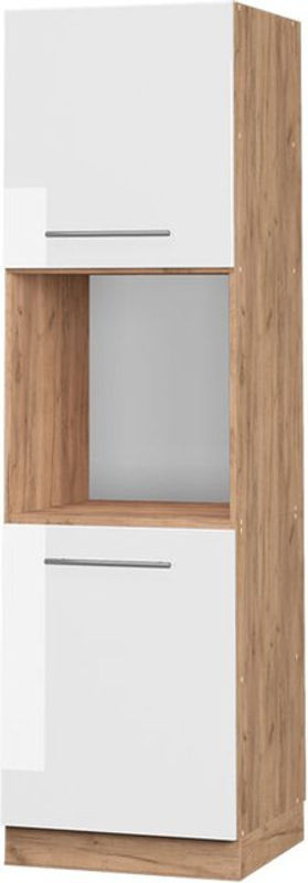Vicco Herdumbauschrank Fame-line Vorratsschrank in Weiß Hochglanz mit Drehtüren, B/T/H: 60 x 58 x 206,8 cm - Bild 1