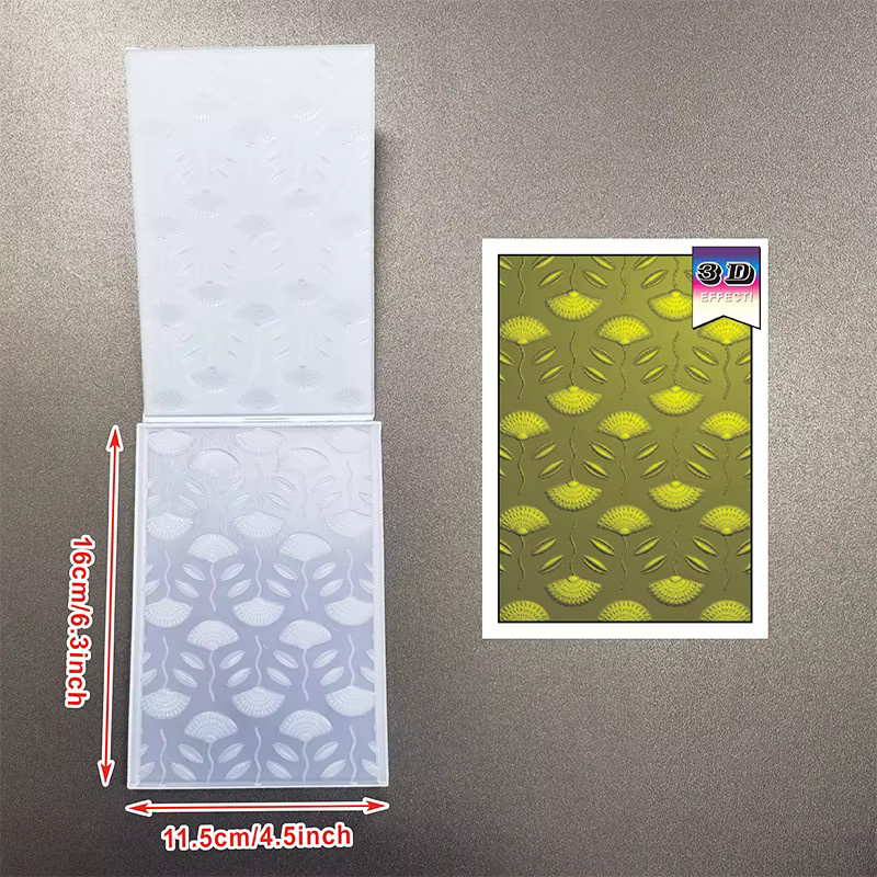 Fächerförmiger und elliptischer Zierordner mit 3D-Prägung aus Kunststoff für Scrapbooking - Bild 3