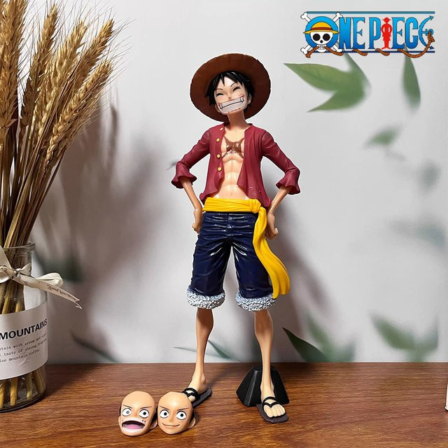 Bandai One Piece Luffy, Actionfigur, 28cm, mit drei wechselbaren Gesichtern - Bild 1