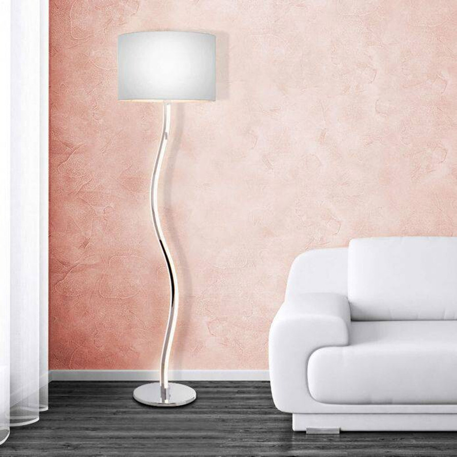 Näve LED-Stehleuchte Aurelia in Weiß mit Chrom-Gestell, H x B x T: 163 x 40 x 40 cm - Bild 2