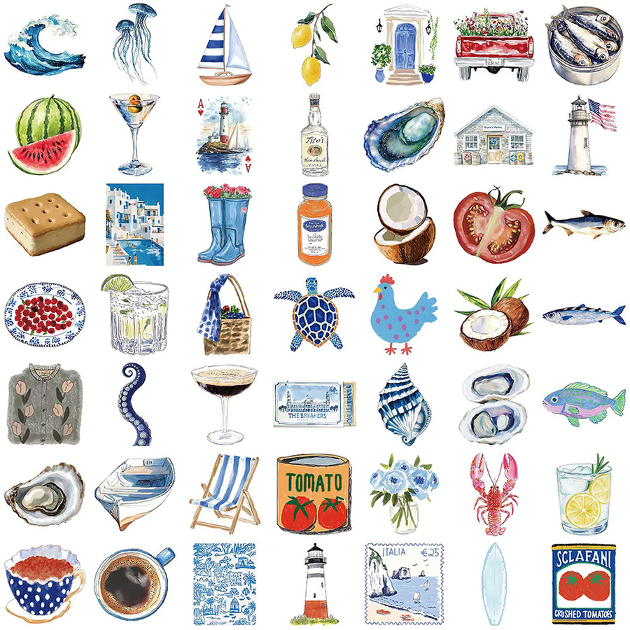 Rspctou Kunst Blau Ästhetische Aufkleber, 10-teiliges Set - Bild 3