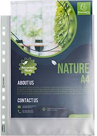 Exacompta Prospekthüllen Forever aus Recycling-Polypropylen, genarbt, transparent, 90 µ, für DIN A4+, 50 Stück - Bild 1