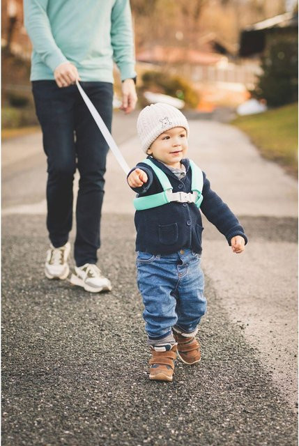 Fillikid Kinderschutzgurt aus Textil, erweiterbar, Lila und Türkis - Bild 1