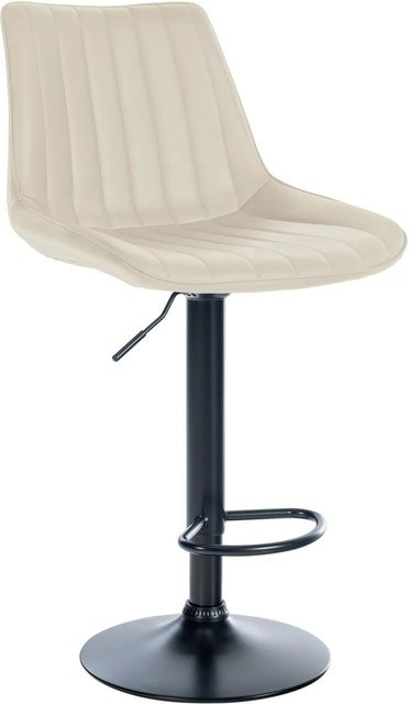 DELUKE Barhocker RIO Tresenhocker mit Lehne aus Kunstleder in Creme und Schwarz - Bild 1