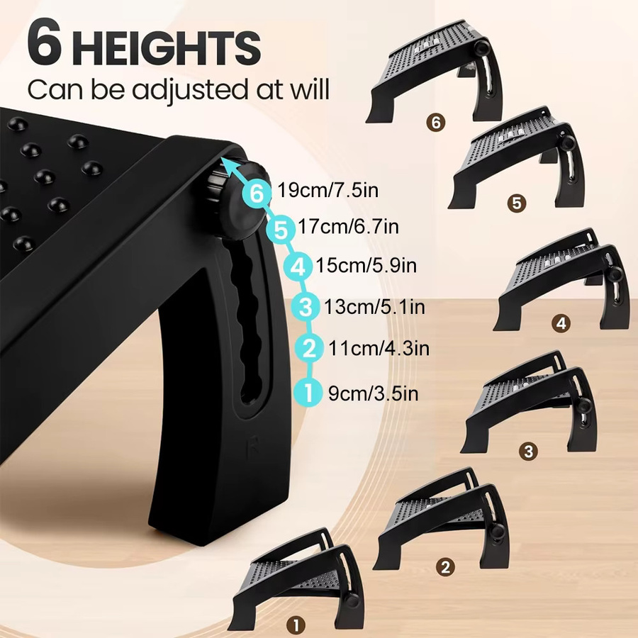 Ergonomische Fußstütze von YQQGD mit Massagerollen für Büro und Home Office in Schwarz oder Grau - Bild 5